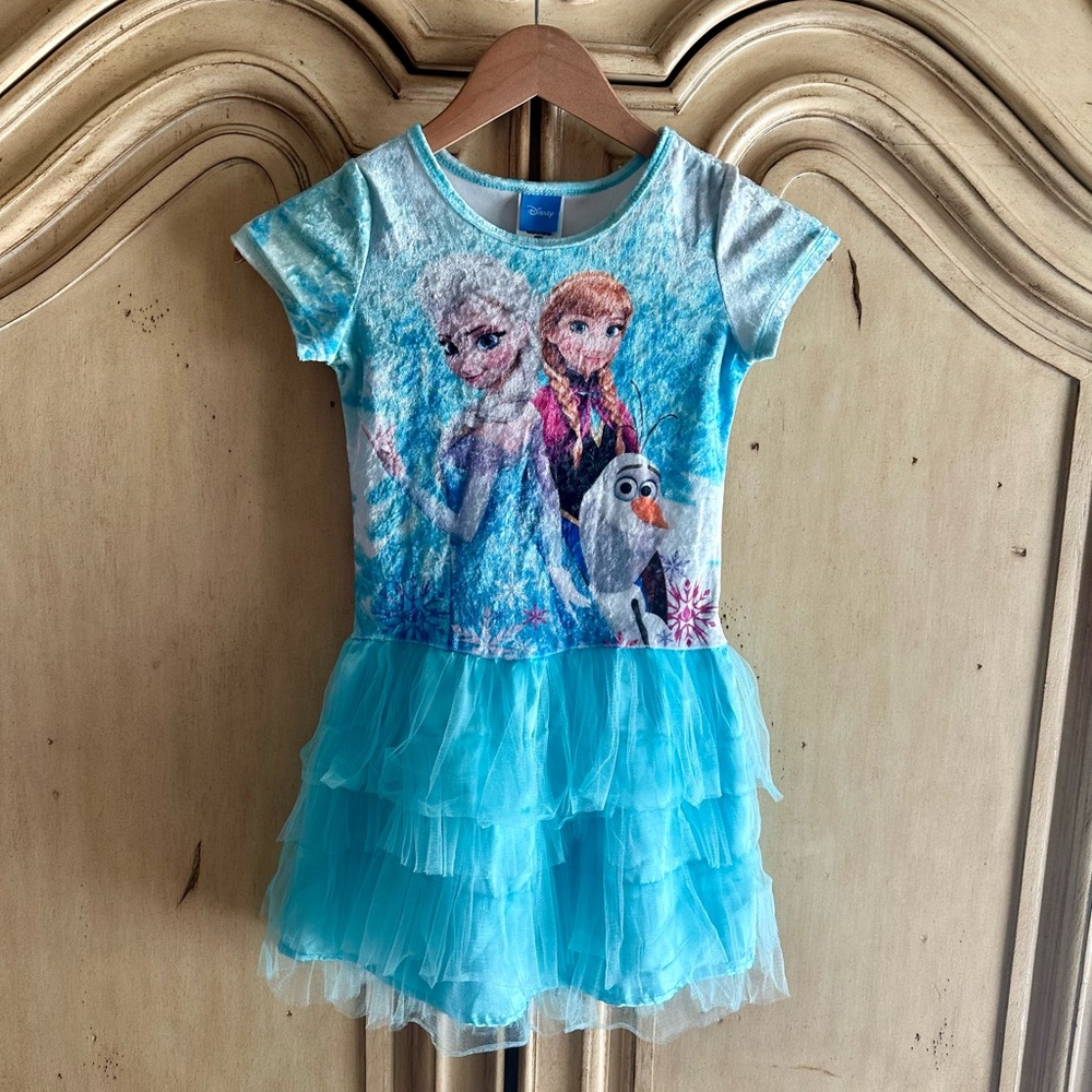 Disney Frozen Aqua Blue Dress - Girls size Medium (7/8).